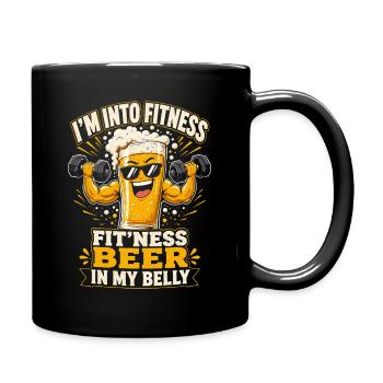 Fitness de la bière : En forme avec de la bière dans l’estomac - Mug uni - noir - Droite