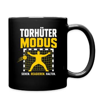 Torhüter Modus Handball Motiv - Tasse einfarbig - Schwarz - Rechts