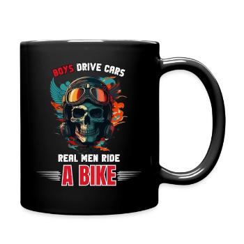 Real Men Ride A Bike Biker - Full Colour Mug - black - Right