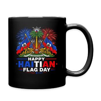 Festive Haitian Flag Festival - Full Colour Mug - black - Right