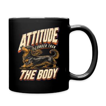Teckel à poils durs : attitude de teckel plus long que le corps - Mug uni - noir - Droite