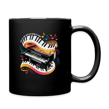 Fall In Love With The Sound Of Piano Buntes - Full Colour Mug - black - Right