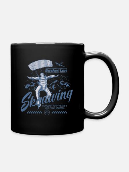 Bucket List Skydiving - Tasse einfarbig - Schwarz