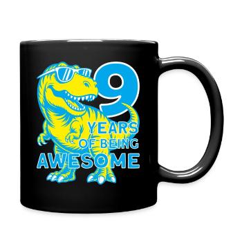 DINO 9 ANS DINOSAURE 9E ANNIVERSAIRE - Mug uni - noir - Droite