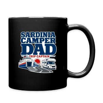 Camping Gifts for Men, Sardinia Camper Dad Captain - Full Colour Mug - black - Right