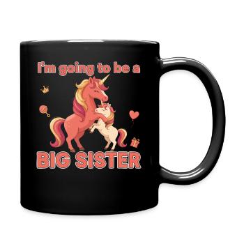 Gender Reveal Im Going To Be A Big Sister Baby - Full Colour Mug - black - Right