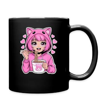 Anime Ramen - Tasse einfarbig - Schwarz - Rechts