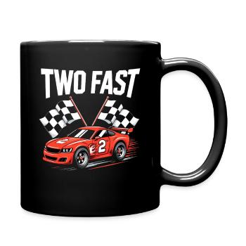 Deux 2 anniversaires Voitures de course rapides Deuxième anniversaire - Mug uni - noir - Droite