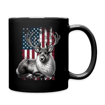 Reindeer US Rentier - Tasse einfarbig - Schwarz - Rechts
