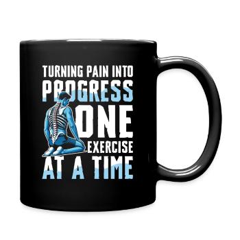 Turning Pain Into Progress One Exercise At A Time - Mug uni - noir - Droite