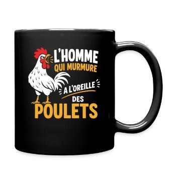 L'homme qui murmure aux poulets - Mug uni - noir - Droite