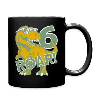 DINO 6 ANS DINOSAURE 6E ANNIVERSAIRE - Mug uni - noir - Droite