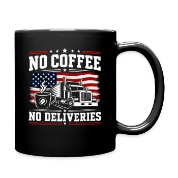 Camions de caféine et transport - Mug uni - noir - Droite