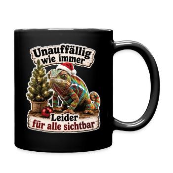 Chamäleon mit missglückter Tarnmission - Tasse einfarbig - Schwarz - Rechts