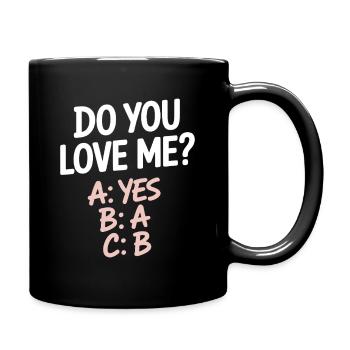 Est-ce que tu m’aimes Relation Amour Couple Amour Mariage Couple - Mug uni - noir - Droite