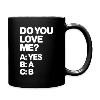 Est-ce que tu m’aimes Relation Amour Couple Amour Mariage Couple - Mug uni - noir - Droite