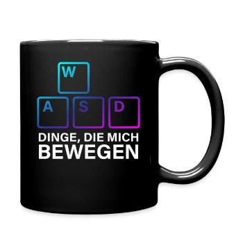WASD Dinge die mich bewegen - Tasse einfarbig - Schwarz - Rechts