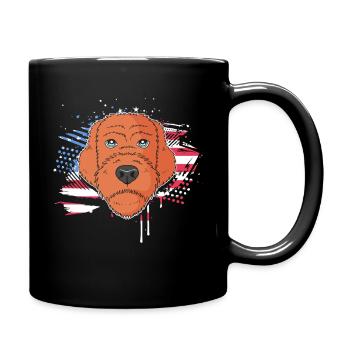 Griffon Hund - Tasse einfarbig - Schwarz - Rechts