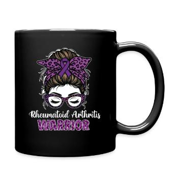 Rheumatoid Arthritis Warrior RA Awareness - Full Colour Mug - black - Right