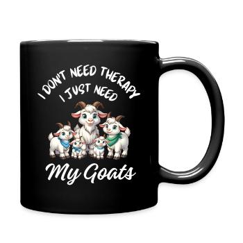 Lustiges Ziegentherapie-Bauernhoftier - Tasse einfarbig - Schwarz - Rechts