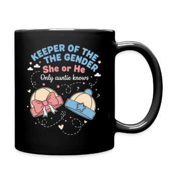 Gender Reveal Keeper Of The Gender She Or He - Full Colour Mug - black - Right
