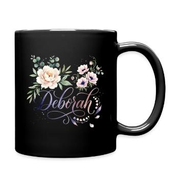 Deborah Blütenname Wasserfarben - Tasse einfarbig - Schwarz - Rechts