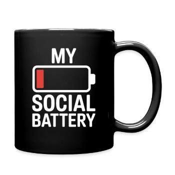 Batterie sociale Introverti Batterie morte - Mug uni - noir - Droite