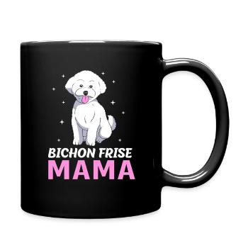 Bichon Frise - Tasse einfarbig - Schwarz - Rechts