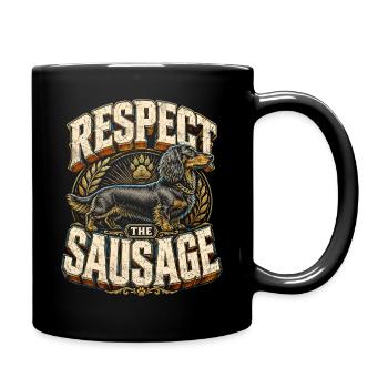 Dachshund Wire-haired Dachshund Respect The Sausage - Full Colour Mug - black - Right