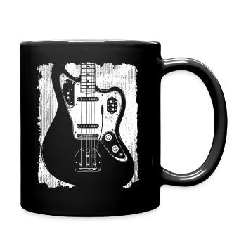 Graffiti-Gitarren-Silhouette - Tasse einfarbig - Schwarz - Rechts