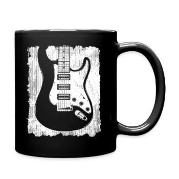 Graffiti-Gitarren-Silhouette - Tasse einfarbig - Schwarz - Rechts