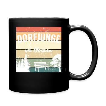 Dorfjunge im Herzen Vintage Heimat - Tasse einfarbig - Schwarz - Rechts