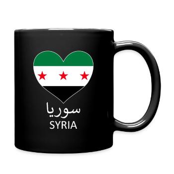 Syrien-Herz Mit Syrischer Flagge Ich Liebe Syrien - Tasse einfarbig - Schwarz - Rechts
