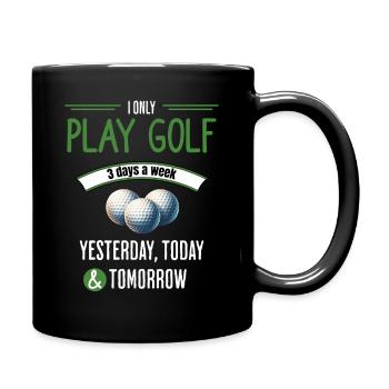Golf drôle 3 jours par semaine - Mug uni - noir - Droite