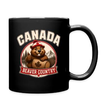 Canada Beaver Country - Full Colour Mug - black - Right