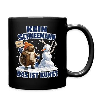 Kein Schneemann. Das ist Kunst - Tasse einfarbig - Schwarz - Rechts