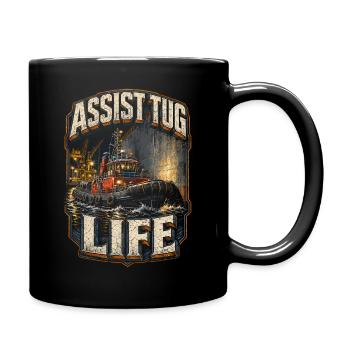 Schleppschiffe Schlepper Assist Tug Life - Tasse einfarbig - Schwarz - Rechts