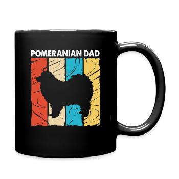 Zwergspitz Pomeranian Papa - Tasse einfarbig - Schwarz - Rechts
