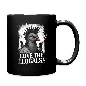 J’adore l’oiseau de style vintage du pigeon couronné des locaux - Mug uni - noir - Droite