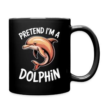 Delphin Sprüche Delphine Lustig Delphin Geschenk - Tasse einfarbig - Schwarz - Rechts