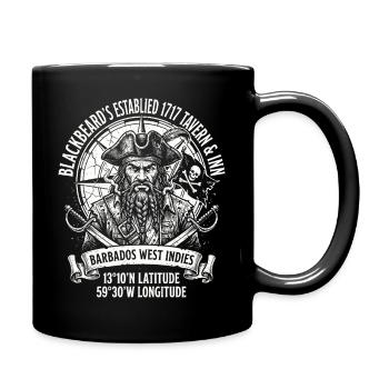 Graphique du pirate Barbe Noire à la Barbade - Mug uni - noir - Droite