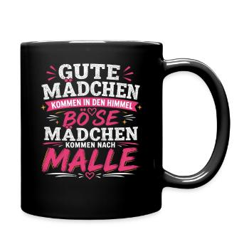 Mallorca Party Spruch Malle Damen Outfit Humor - Tasse einfarbig - Schwarz - Rechts