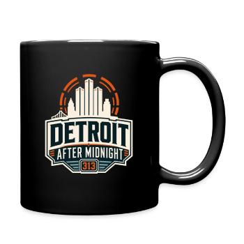 Detroit Nachmitternacht Badge - Tasse einfarbig - Schwarz - Rechts