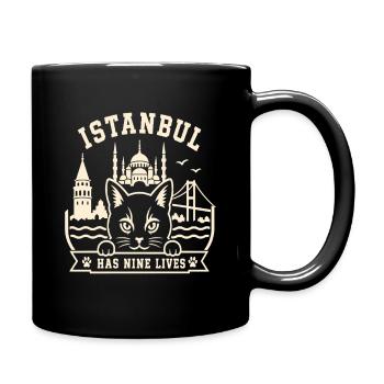 Istanbul Katze Skyline - Tasse einfarbig - Schwarz - Rechts