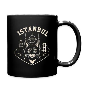 Istanbul Cat Skyline - Full Colour Mug - black - Right