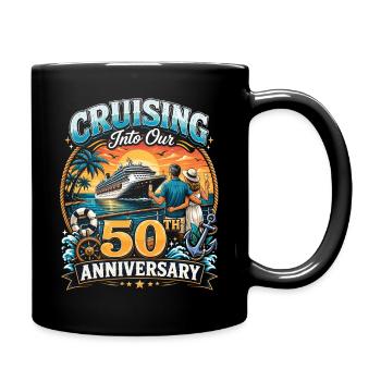 Auf dem Weg in unser 50-jähriges Jubiläum - Tasse einfarbig - Schwarz - Rechts