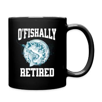 Ofishally Zurückgezogenes lustiges Angeln Ruhestandsgeschenk - Tasse einfarbig - Schwarz - Rechts