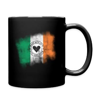Irland Flagge | Made With Love Retro Design - Tasse einfarbig - Schwarz - Rechts