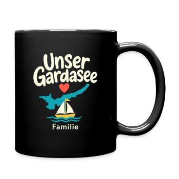 Unser Gardasee Familie, Lake Garda Family Keepsake - Full Colour Mug - black - Right