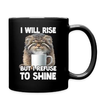 Manul Cat Coffee Humor T | Pallas Cat Wildcat - Full Colour Mug - black - Right